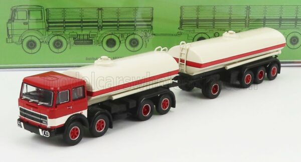 BREKINA PLAST 1/87 FIAT | 691 MILLEPIEDI TANKER TRUCK 1961 | WHITE RED