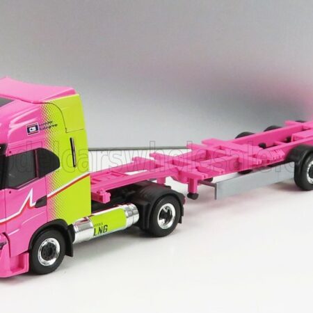 HERPA 1/87 IVECO FIAT | S-WAY TRUCK LNG HANNIBAL TRANSPORTS 2020 - WITHOUT EUCON CONTAINER | PINK YELLOW