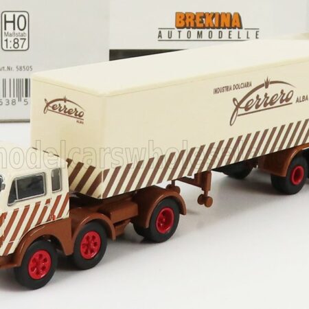 BREKINA PLAST 1/87 FIAT | 690 T TRUCK 3-ASSI TELONATO INDUSTRIA DOLCIARIA FERRERO 1960 | BEIGE BROWN