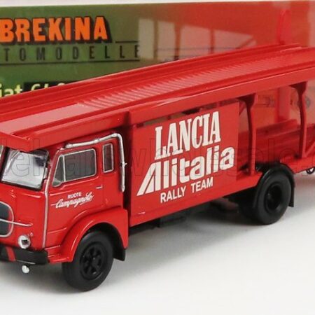 BREKINA PLAST 1/87 FIAT | 640 TRUCK CAR TRANSPORTER TEAM LANCIA RALLY ALITALIA 1949 | RED