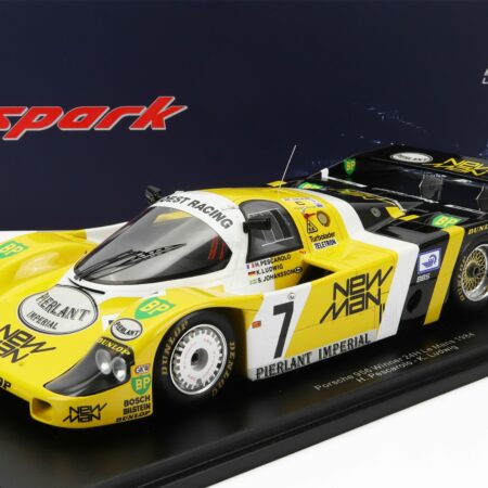 SPARK-MODEL 1/18 PORSCHE | 956L TURBO TEAM NEWMAN JOEST RACING N 7 WINNER 24h LE MANS 1984 K.LUDWIG - H.PESCAROLO - S.JOHANSSON - CON VETRINA - WITH SHOWCASE | YELLOW BLACK