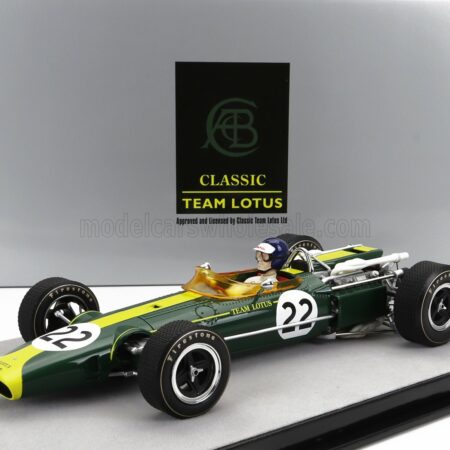 TECNOMODEL 1/18 LOTUS | F1  43 TEAM LOTUS N 22 MONZA ITALY GP (with pilot figure) 1966 JIM CLARK | BRITISH RACING GREEN YELLOW