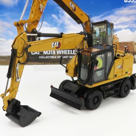 DM-MODELS 1/50 CATERPILLAR | CATM318 ESCAVATORE GOMMATO - TRACTOR HYDRAULIC EXCAVATOR SCRAPER | YELLOW BLACK