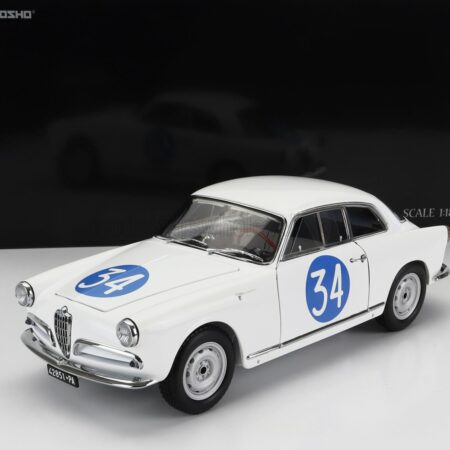 KYOSHO 1/18 ALFA ROMEO | GIULIETTA SV SPRINT VELOCE N 34 TARGA FLORIO 1960 EMANUELE - ALDEBARAN (CHECCO D'ANGELO) | WHITE