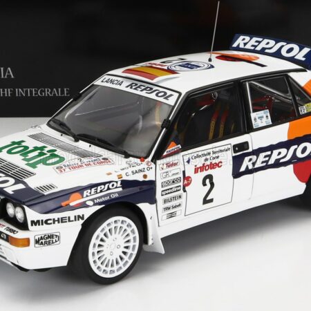 KYOSHO 1/18 LANCIA | DELTA HF INTEGRALE EVOLUZIONE REPSOL N 2 4th RALLY TOUR DE CORSE 1993 C.SAINZ - L.MOYA | WHITE BLUE ORANGE