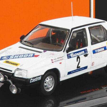 IXO-MODELS 1/43 SKODA | FAVORIT 136L N 2 RALLY VALASSKAA ZIMA 1989 P.SIBERA - P.GROSS | WHITE