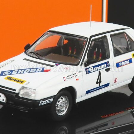 IXO-MODELS 1/43 SKODA | FAVORIT 136L (night version) N 4 RALLY VALASSKAA ZIMA 1989 L.KRECEK - B.MOTL | WHITE