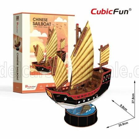 CUBICFUN  PUZZLE | KIT 3D IN FOAM BOAT GIUNCA CINESE CM. 20.8x9.8x27.8 - 62 PEZZI - 62 PIECES | /