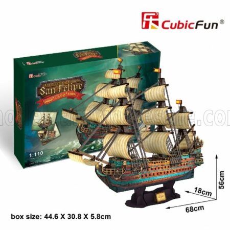 CUBICFUN 1/110 PUZZLE | KIT 3D IN FOAM BOAT THE SPANISH ARMADA SAN FELIPE VELIERO CM. 68x18x56 - 248 PEZZI - 248 PIECES | /