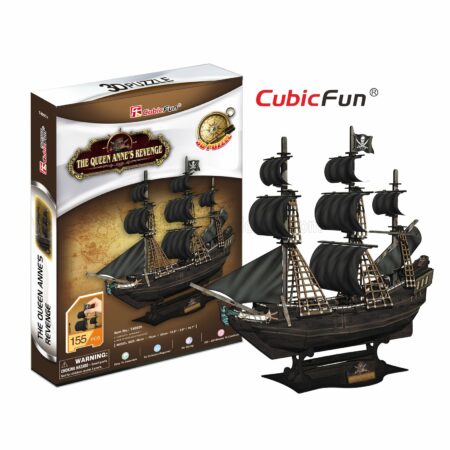 CUBICFUN  PUZZLE | KIT 3D IN FOAM BOAT QUEEN ANNE'S REVENGE VELIERO CM.48x15x43 - 155 PEZZI - 155 PIECES | /