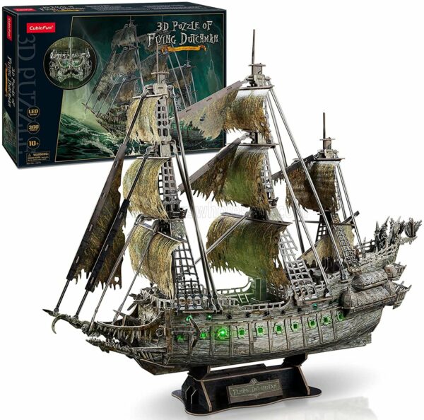 CUBICFUN  PUZZLE | KIT 3D IN FOAM L’OLANDESE VOLANTE VELIERO BOAT FLYING DUTCHMAN CON LED | /