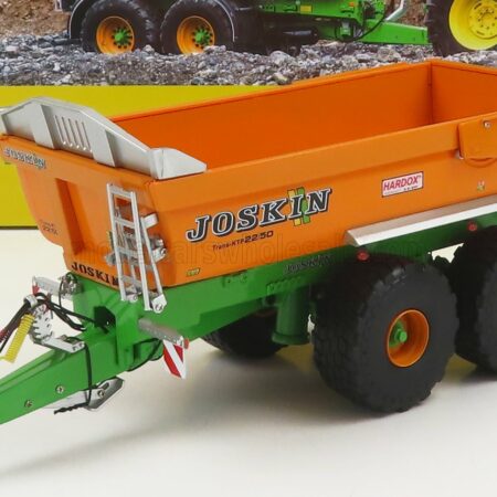 UNIVERSAL HOBBIES 1/32 JOSKIN | SILO-CARGO TRANSKTP 22/50 OPEN TRAILER FOR TRACTOR 2004 | ORANGE GREEN