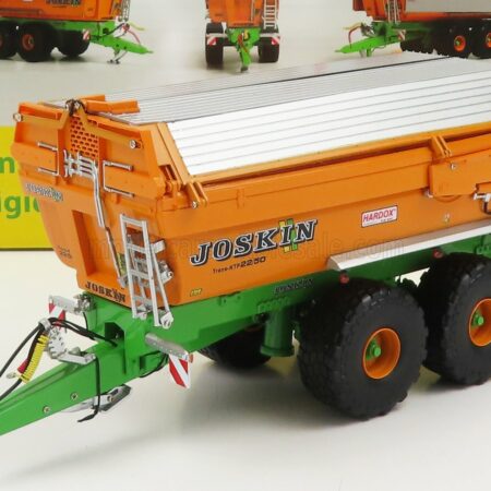 UNIVERSAL HOBBIES 1/32 JOSKIN | SILO-CARGO TRANSKTP 22/50 CLOSED TRAILER FOR TRACTOR 2004 | ORANGE SILVER GREEN