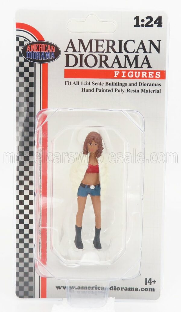 AMERICAN DIORAMA 1/24 FIGURES | GIRL HIP HOP - 3 | WHITE RED BLUE