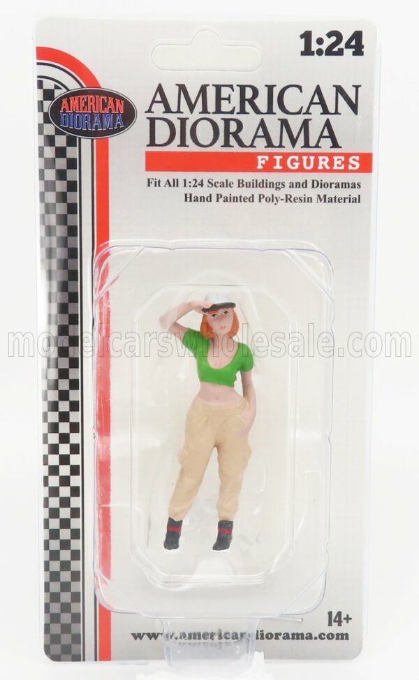 AMERICAN DIORAMA 1/24 FIGURES | GIRL HIP HOP - 1 | BEIGE GREEN