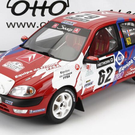 OTTO-MOBILE 1/18 CITROEN | SAXO VTS (night version) N 62 RALLY RAC LOMBARD 2000 S.LOEB - D.ELENA | RED WHITE BLUE