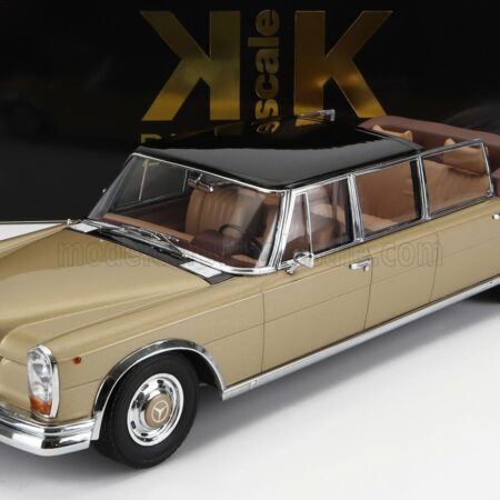 KK-SCALE 1/18 MERCEDES BENZ | S-CLASS 600 PULLMAN (W100) LANDAULET SEMICONVERTIBLE 1964 | GOLD MET BLACK