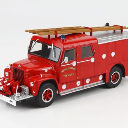 EDICOLA 1/43 INTERNATIONAL | LOADSTAR TYPE 1627 TANKER TRUCK FPT FIRE ENGINE BELGIUM 1972 | RED SILVER