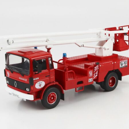 EDICOLA 1/43 RENAULT | JP11 TRUCK SCALA CRANE ELEVATOR CESTELLO SAPEURS POMPIERS 1977 | RED WHITE