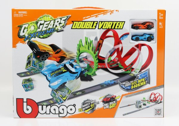 BURAGO 1/64 ACCESSORIES | DIORAMA - GO GEARS EXTREME DOUBLE VORTEX WITH 2X CARS INCLUDED | VARIOUS