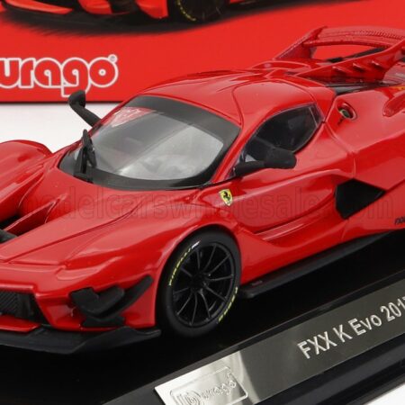 BURAGO 1/43 FERRARI | FXX-K EVO HYBRID 6.3 V12 1050hp 2017 - CON VETRINA - WITH SHOWCASE - EXCLUSIVE CARMODEL | ROSSO CORSA RED