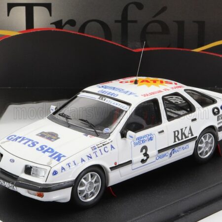 TROFEU 1/43 FORD ENGLAND | SIERRA XR4x4 N 3 2nd RALLY SWEDEN 1988 S.BLOMQVIST - B.MELANDER | WHITE