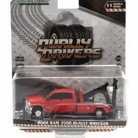 GREENLIGHT 1/64 DODGE | RAM 3500 PICK-UP DOUBLE CABINE CARRO ATTREZZI - WRECKER ROAD SERVICE 2022 | RED