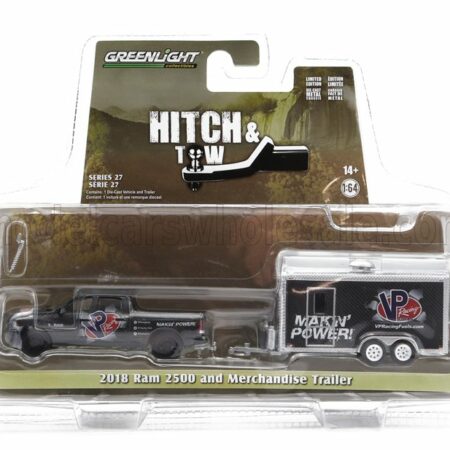 GREENLIGHT 1/64 DODGE | RAM 2500 PICK-UP 2018 WITH TRAILER VP RACING | GREY