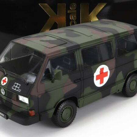 KK-SCALE 1/18 VOLKSWAGEN | T3 MINIBUS  GERMAN ARMY AMBULANCE 1987 | MILTARY CAMOUFLAGE