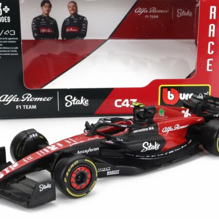 BURAGO 1/43 ALFA ROMEO | F1  C43 TEAM STAKE N 24 SEASON 2023 GUANYU ZHOU | BLACK RED