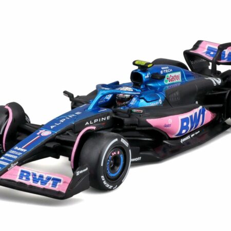 BURAGO 1/43 ALPINE | F1  A523 TEAM BWT ALPINE F1 N 10 SEASON 2023 PIERRE GASLY - CON PILOTA E VETRINA - WITH PILOT AND SHOWCASE | BLUE BLACK PINK