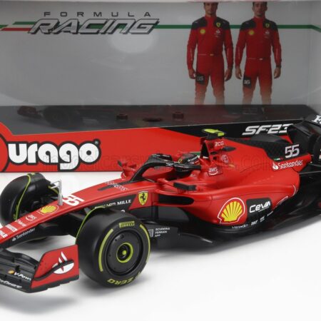 BURAGO 1/18 FERRARI | F1  SF-23 TEAM SCUDERIA FERRARI N 55 SEASON 2023 CARLOS SAINZ - EXCLUSIVE CARMODEL | RED BLACK