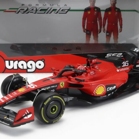 BURAGO 1/18 FERRARI | F1  SF-23 TEAM SCUDERIA FERRARI N 16 SEASON 2023 CHARLES LECLERC - EXCLUSIVE CARMODEL | RED BLACK