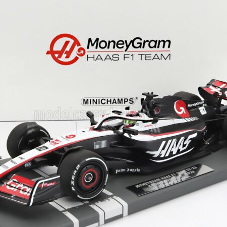 MINICHAMPS 1/18 HAAS | F1  FW23 TEAM MONEYGRAM HAAS N 20 SEASON 2023 KEVIN MAGNUSSEN | WHITE BLACK RED