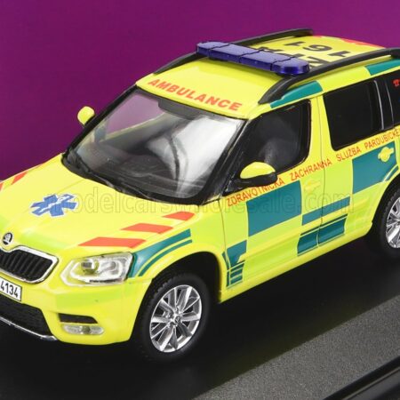 ABREX 1/43 SKODA | YETI SUV FACELIFT (RESTYLING) AMBULANCE 2013 | YELLOW GREEN