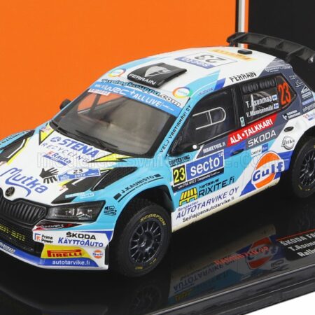 IXO-MODELS 1/43 SKODA | FABIA RALLY2 EVO N 23 RALLY FINLAND 2022 T.ASUNMAA - V.MANNISENMAKI | LIGHT BLUE WHITE