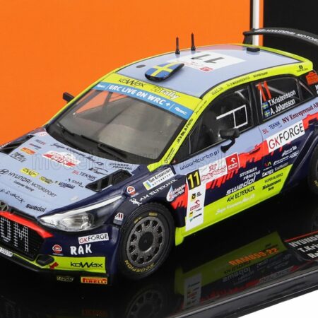 IXO-MODELS 1/43 HYUNDAI | i20 R5 N 11 RALLY POLEN 2022 T.KRISTENSSON - A.JOHANSSON | LIGHT BLUE YELLOW RED BLACK