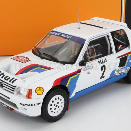 IXO-MODELS 1/24 PEUGEOT | 205 T16 N 2 RALLY MONTECARLO 1985 A.VATANEN - T.HARRYMAN | WHITE BLUE RED