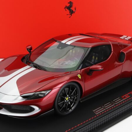 BBR-MODELS 1/18 FERRARI | 296 GTB ASSETTO FIORANO 2022 - CON VETRINA - WITH SHOWCASE | ROSSO FIORANO - RED MET SILVER