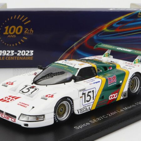 SPARK-MODEL 1/43 SPICE | SE86C 3.3L V8 TEAM PIERRE ALAIN LOMBARDI N 151 24h LE MANS 1989 P.A.LOMBARDI - B.SOTTY - F.MAGNINI | WHITE GREEN