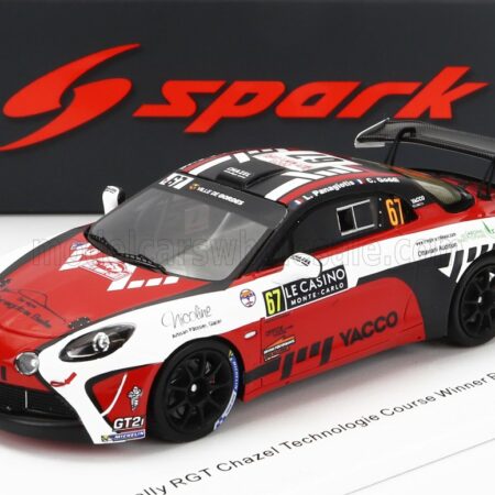 SPARK-MODEL 1/43 RENAULT | ALPINE A110 RALLY RGT TEAM CHAZEL TECHNOLOGIE COURSE N 67 WINNER RGT RALLY MONTECARLO 2023 L.PANAGIOTIS - C.GODDI | RED WHITE