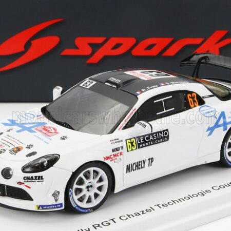 SPARK-MODEL 1/43 RENAULT | ALPINE A110 RALLY RGT TEAM CHAZEL TECHNOLOGIE COURSE N 63 RALLY MONTECARLO 2023 R.FRAU - S.MARQUEZ | WHITE