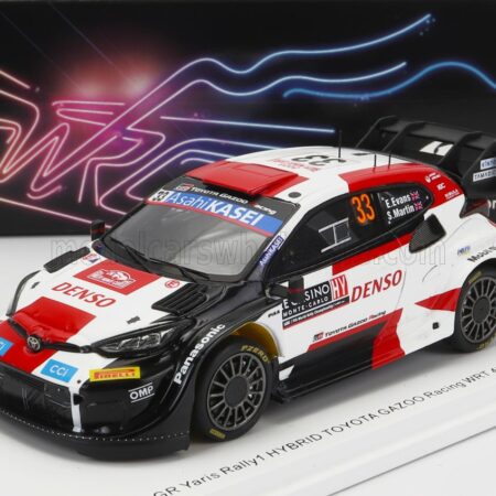 SPARK-MODEL 1/43 TOYOTA | YARIS GR HYBRID RALLY1 TEAM TOYOTA GAZOO RACING WRT N 33 4th RALLY MONTECARLO 2023 E.EVANS - S.MARTIN | WHITE RED BLACK