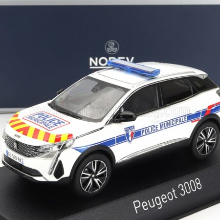 NOREV 1/43 PEUGEOT | 3008 POLICE MUNICIPALE 2023 | WHITE BLUE RED YELLOW