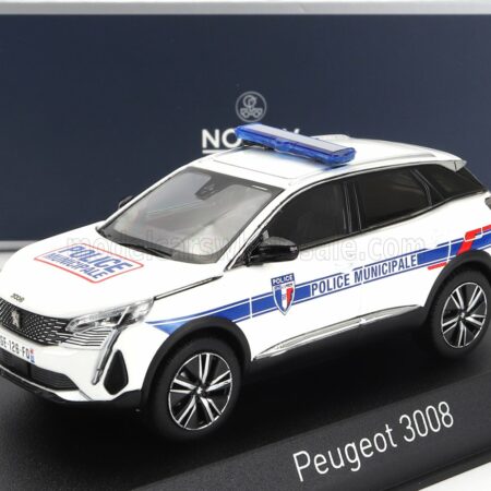 NOREV 1/43 PEUGEOT | 3008 POLICE MUNICIPALE 2023 | WHITE BLUE