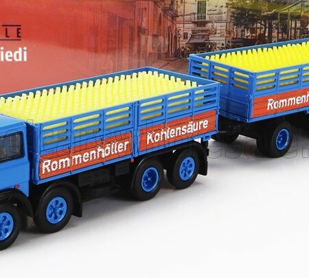 BREKINA PLAST 1/87 FIAT | 691 TRUCK MILLEPIEDI ROMMENHOLLER KOHLENSAURE 1970 | BLUE BLACK YELLOW