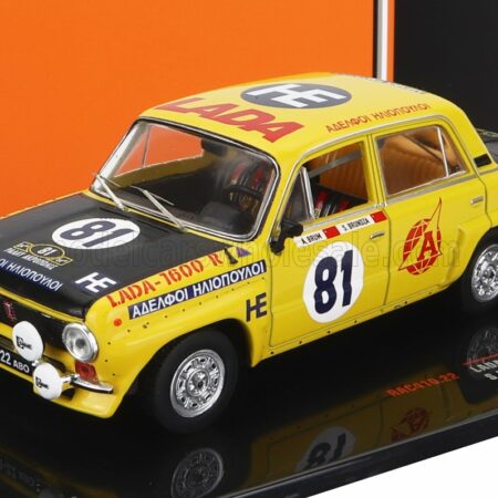 IXO-MODELS 1/43 LADA FIAT | 1600R N 81 ALLY ACROPOLIS 1977 S.BRUNDZA - A.BRUM | YELLOW MATT BLACK