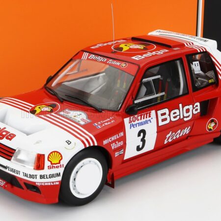 IXO-MODELS 1/18 PEUGEOT | 205 T16 BELGA N 3 RALLY YPRES 1985 B.DARNICHE - A.MAHE | RED WHITE