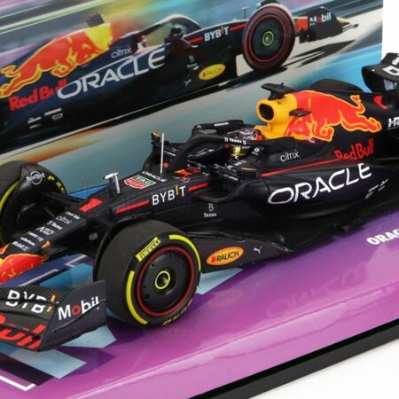 MINICHAMPS 1/43 RED BULL | F1  RB18 TEAM ORACLE RED BULL RACING N 1 WINNER MIAMI GP WORLD CHAMPION 2022 MAX VERSTAPPEN | MATT BLUE YELLOW RED