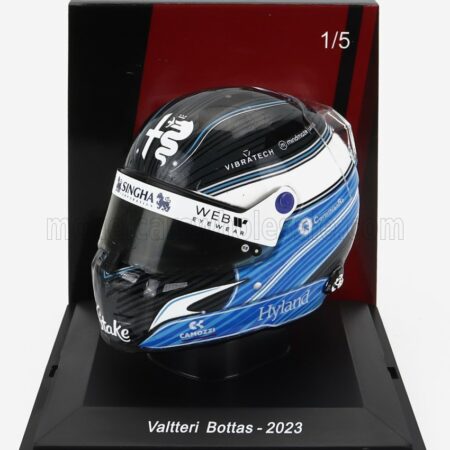 SPARK-MODEL 1/5 BELL HELMET | F1  CASCO HELMET ALFA ROMEO C43 TEAM STAKE N 77 SEASON 2023 VALTTERI BOTTAS | 2 TONE BLUE